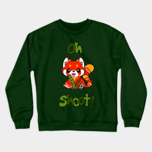 Cute Red Panda With Bamboo Crewneck Sweatshirt